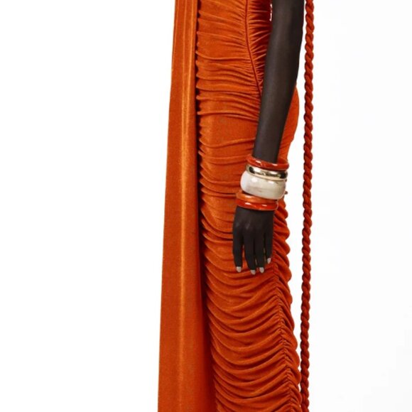 Khanum's, Small, Orange, Formal, Maxi Length, - Picture 3 of 5